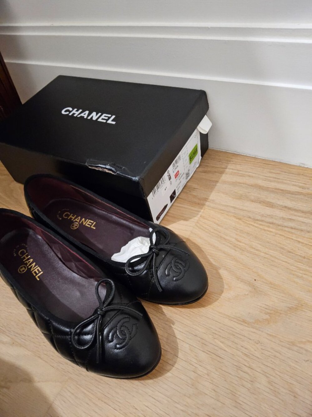 Brand new designer inspired black ballet quilted flat, fits size US 9 - Picture 2 of 2